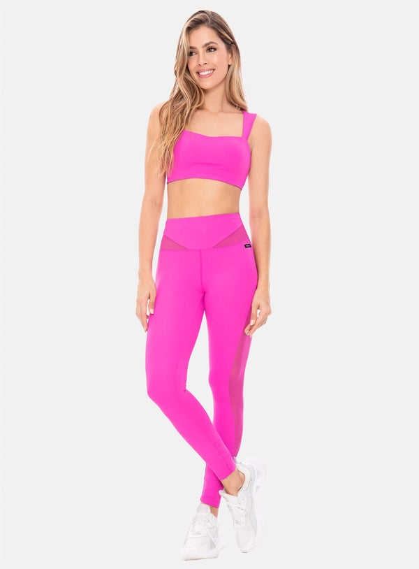 LEGGINS DEPORTIVO MUJER POLIAMIDA CON CORTES EN TELA SEMI TRANSPARENTE REF: 106693